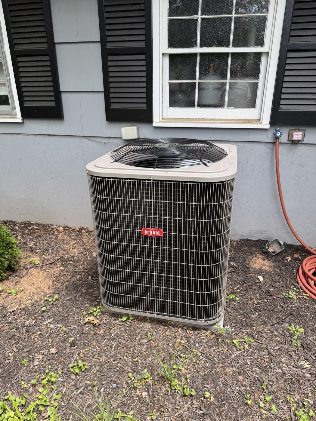 Bryant central air conditioning condenser installed by Wayne's HVAC