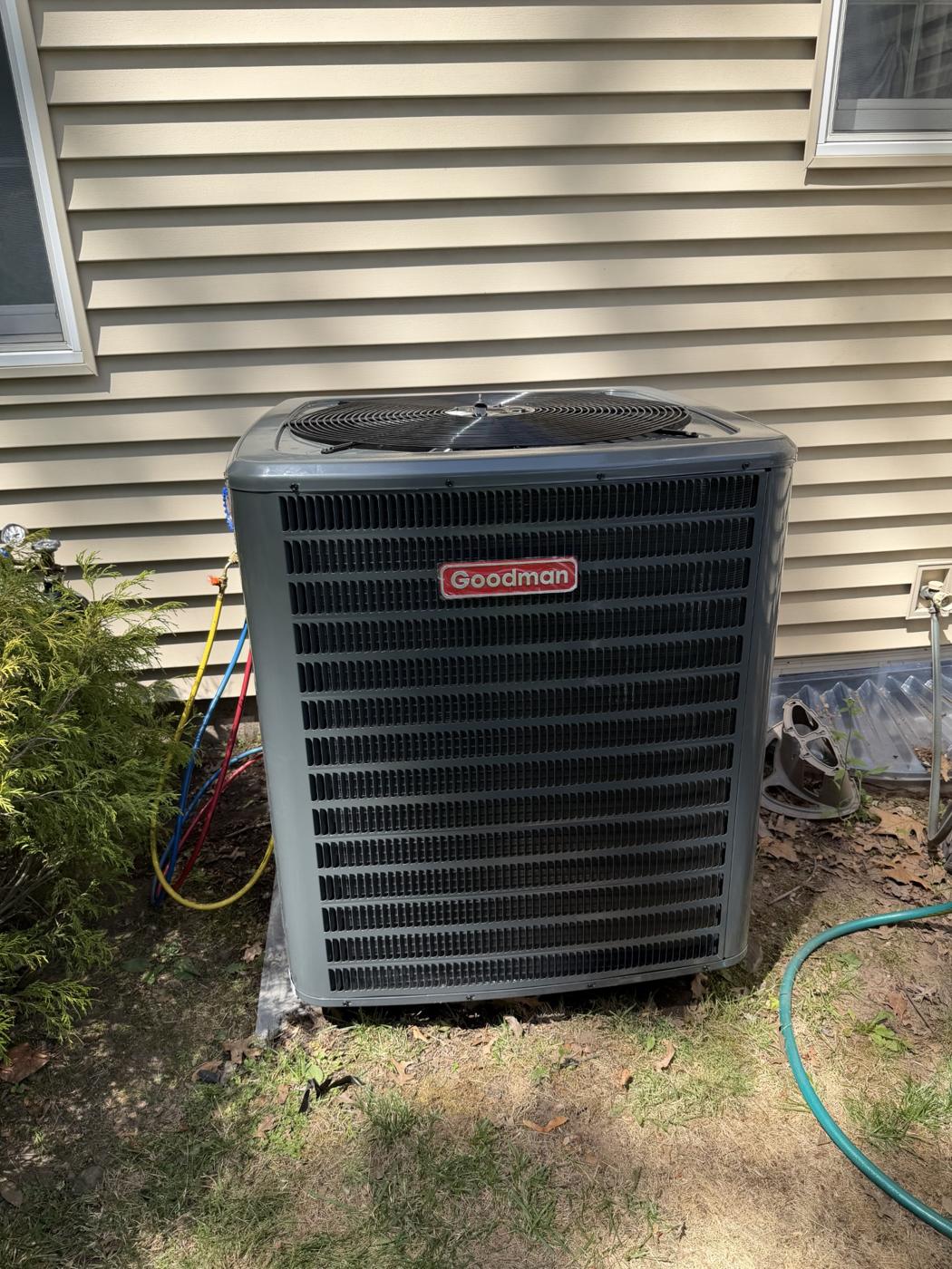 New Goodman AC condenser installed by Wayne's HVAC