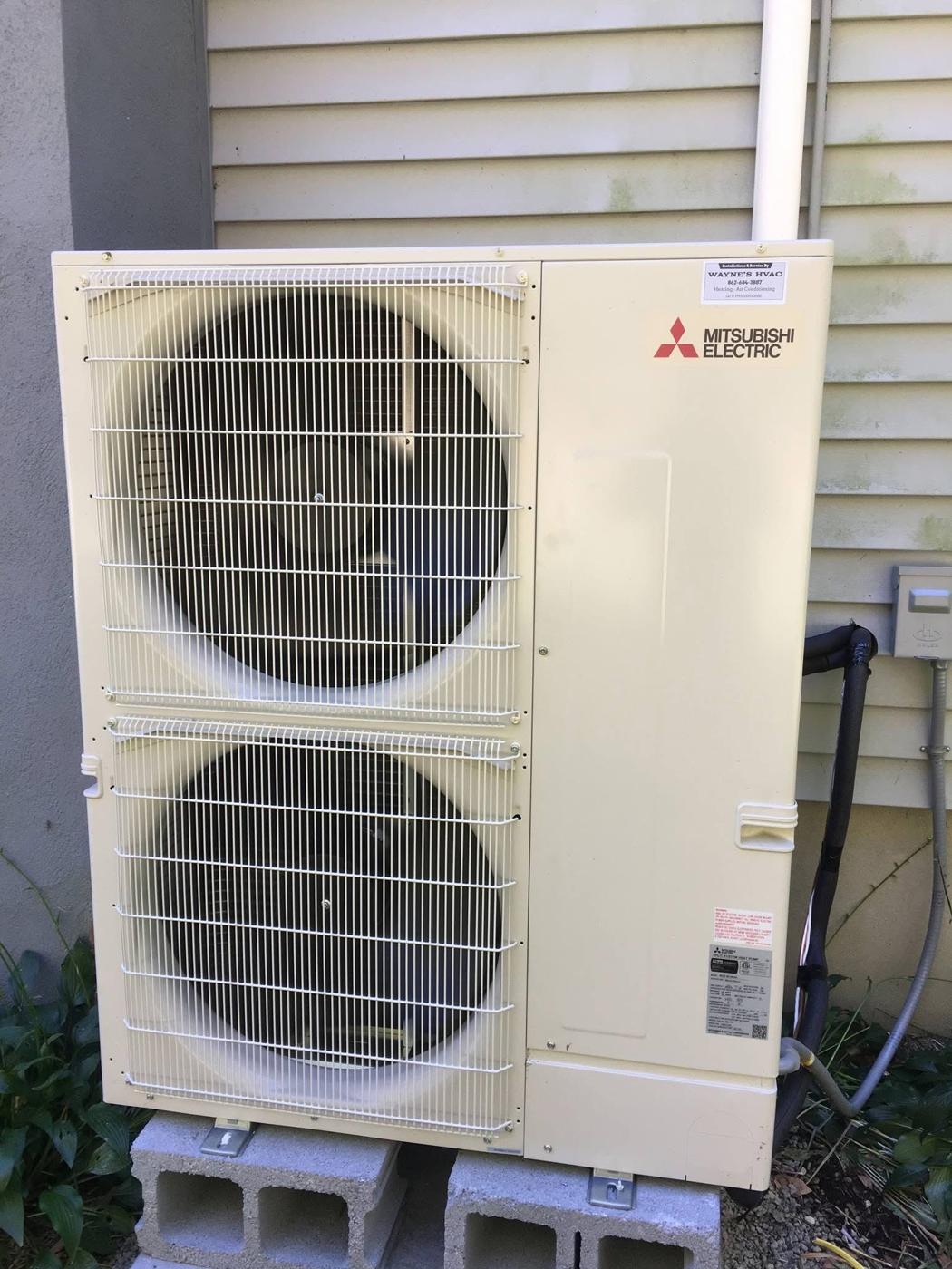 Mitsubishi Electric multi-zone heat pump installed by Wayne's HVAC